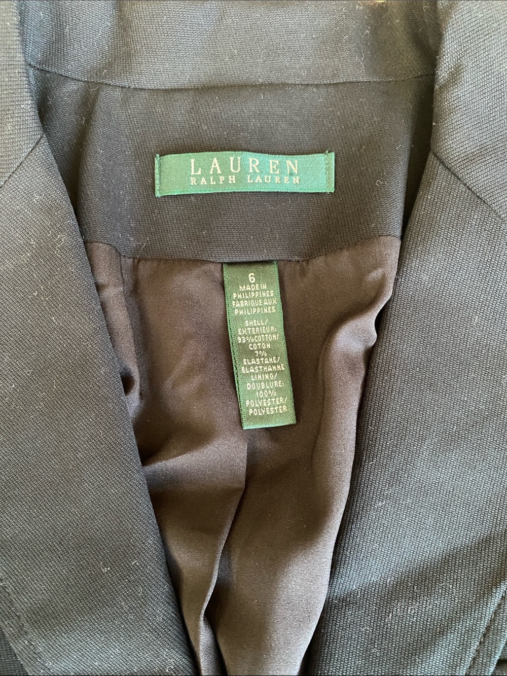 Lauren Ralph Lauren Women's Black Structured Blazer Size 6 Silver Crested Button - Picture 2 of 8